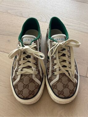 Gucci Tennis 1977 GG Canvas Sneakers – Size 39+